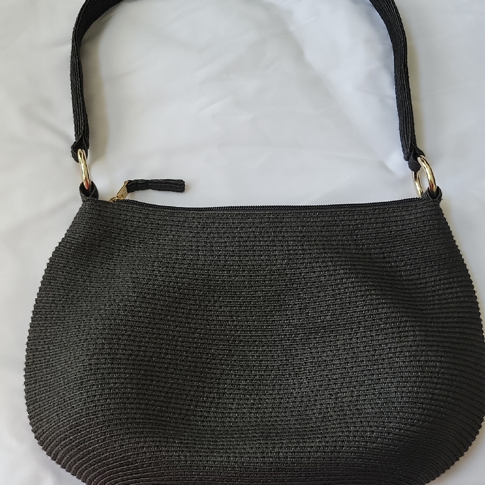 Talbots Straw Black Shoulder Bag - Picture 2 of 6